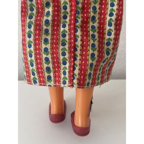 1973 Mattel SUNSHINE FAMILY MOM DAD Dolls Red Floral Dress Blue Overalls Vintage - Picture 8 of 16